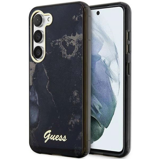 Guess GUHCS23SHTMRSK S23 S911 fekete/fekete keménytok Arany Márvány Kollekció tok Guess GUHCS23SHTMRSK S23 S911 fekete/fekete keménytok Arany Márvány Kollekció tok
