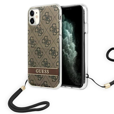 Guess GUOHCN61H4STW iPhone 11 barna/barna tok 4G Print Strap tok