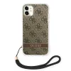 Guess GUOHCN61H4STW iPhone 11 barna/barna tok 4G Print Strap tok - 1. kép