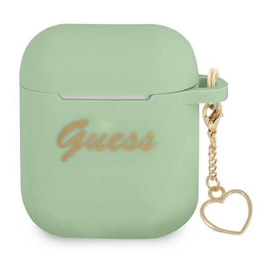 Guess GUA2LSCHSN AirPods tok zöld/zöld Szilikon Charm Heart Collection tok Guess GUA2LSCHSN AirPods tok zöld/zöld Szilikon Charm Heart Collection tok