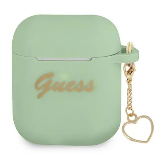 Guess GUA2LSCHSN AirPods tok zöld/zöld Szilikon Charm Heart Collection tok