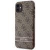 Guess GUHCN61P4SNW iPhone 11 barna/barna keménytok 4G Stripe tok - 0. kép