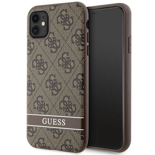 Guess GUHCN61P4SNW iPhone 11 barna/barna keménytok 4G Stripe tok Guess GUHCN61P4SNW iPhone 11 barna/barna keménytok 4G Stripe tok