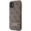 Guess GUHCN61P4SNW iPhone 11 / Xr barna/barna keménytok 4G Stripe tok - 0. kép