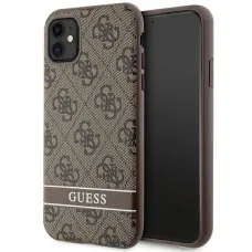 Guess GUHCN61P4SNW iPhone 11 / Xr barna/barna keménytok 4G Stripe tok