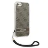 Guess GUOHCI8H4STW iPhone SE 2022 / SE 2020 / 7/ 8 barna/barna keménytok 4G Print Strap tok - 2. kép