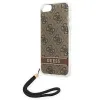 Guess GUOHCI8H4STW iPhone SE 2022 / SE 2020 / 7/ 8 barna/barna keménytok 4G Print Strap tok - 4. kép