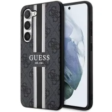 Guess GUHCS23SP4RPSK Samsung Galaxy S23 tok - fekete/fekete kemény tok 4G Printed Stripe