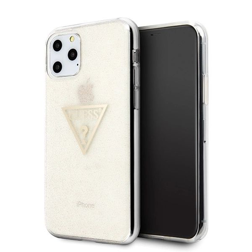 Guess GUHCN58SGTLGO iPhone 11 Pro arany/arany keménytok Glitter Triangle tok Guess GUHCN58SGTLGO iPhone 11 Pro arany/arany keménytok Glitter Triangle tok