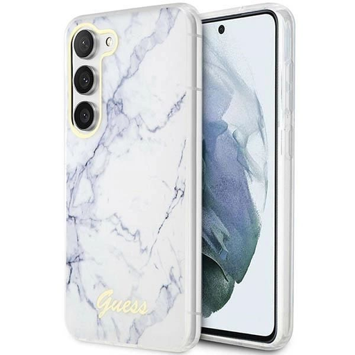 Guess GUHCS23SPCUMAH S23 S911 fehér/fehér Marble fliptok Guess GUHCS23SPCUMAH S23 S911 fehér/fehér Marble fliptok