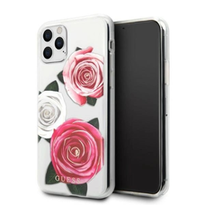 Guess GUHCN58ROSTRT iPhone 11 Pro átlátszó keménytok Virág Vágy Rózsaszín és Fehér Rózsa tok