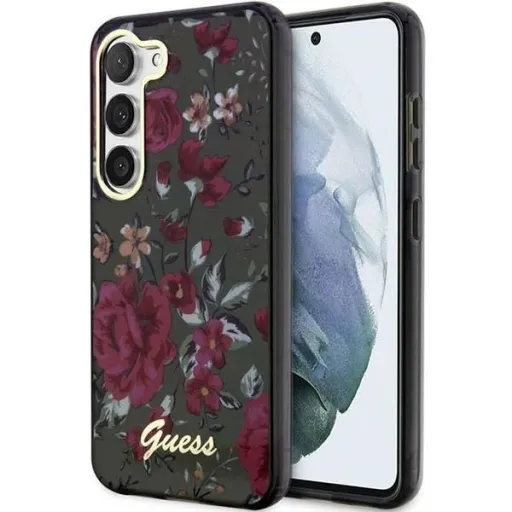 Guess GUHCS23SHCFWSA S23 S911 zöld/kaki keménytok Flower Collection tok