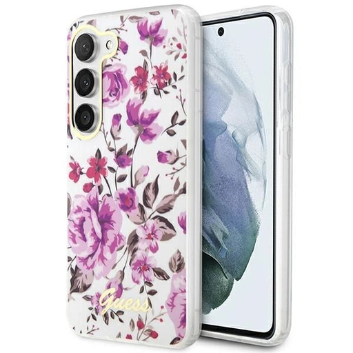 Guess GUHCS23SHCFWST S23 S911 fehér/fehér kemény tok Flower Collection tok Guess GUHCS23SHCFWST S23 S911 fehér/fehér kemény tok Flower Collection tok