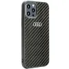 Audi Carbon Fiber iPhone 12/12 Pro 6.1" fekete/fekete keménytok AU-TPUPCIP12P-R8/D2-BK tok - 0. kép