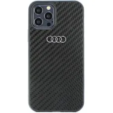 Audi Carbon Fiber iPhone 12/12 Pro 6.1" fekete/fekete keménytok AU-TPUPCIP12P-R8/D2-BK tok