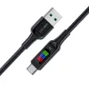 Acefast C7-04 USB-A USB-C 60W 1.2m kábel kijelzővel - fekete - 2. kép