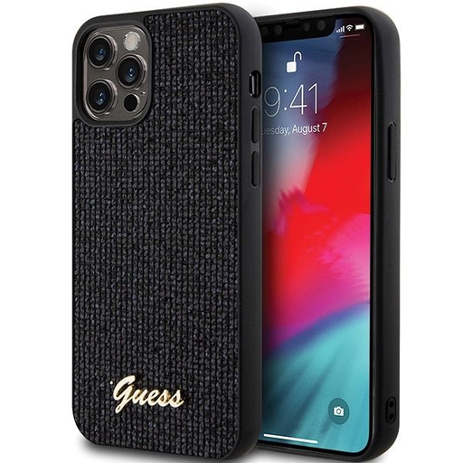Guess Disco Metal Script tok iPhone 12/12 Pro - fekete Guess Disco Metal Script tok iPhone 12/12 Pro - fekete