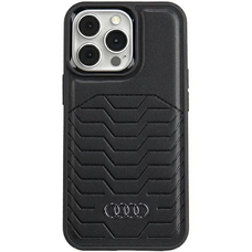 Audi szintetikus bőr tok MagSafe kompatibilitással iPhone 13 Pro Max - fekete tok