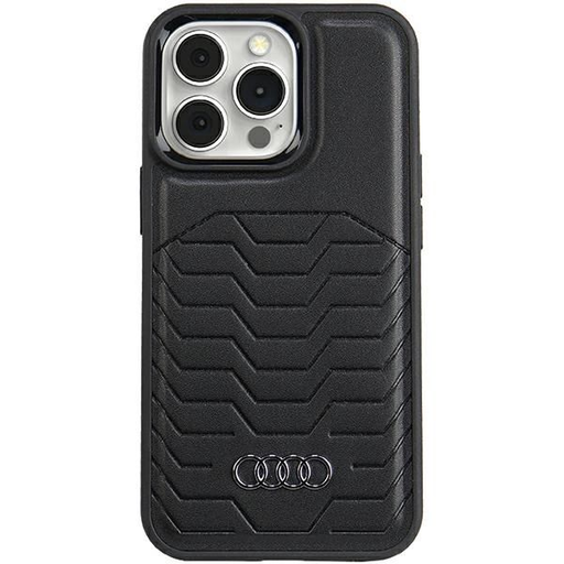 Audi szintetikus bőr tok MagSafe kompatibilitással iPhone 13 Pro Max - fekete tok Audi szintetikus bőr tok MagSafe kompatibilitással iPhone 13 Pro Max - fekete tok
