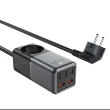 Acefast Z2 GaN 75W PD asztali töltő 3x USB-C 2x USB-A - fekete és szürke