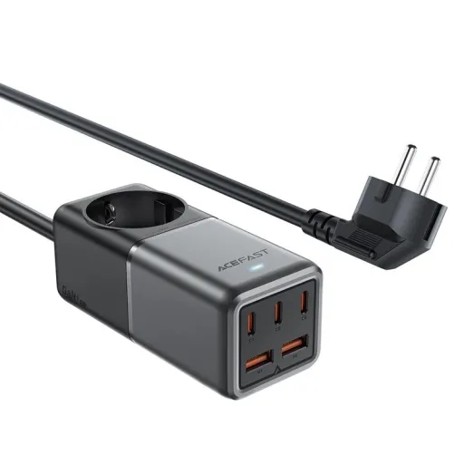 Acefast Z2 GaN 75W PD asztali töltő 3x USB-C 2x USB-A - fekete és szürke