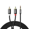 Ugreen AV116 10591 audio mini jack kábel 3.5 mm (apa) / 2RCA (apa) 5m - fekete - 1. kép
