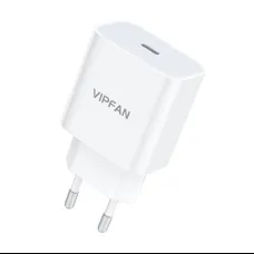 VFAN E04 hálózati töltő, USB-C, 20W, QC 3.0 (fehér)