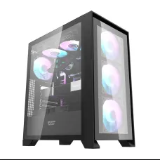 Számítógépház Darkflash DRX70 ÜVEG + 4 RGB ventilátor (fekete)