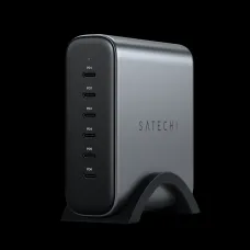 Satechi 200W USB-C 6-Port GaN töltő (6xUSB-C PD támogatja a PD 3.1/3.0, QC 4.0+ és PPS) - Szürke