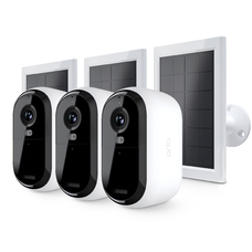 Arlo Essential (2. generáció) Csomag 2K Kültéri Biztonsági Kamera - 3 Kamerás Készlet + 3 Alapvető Napelem Töltő - Fehér
