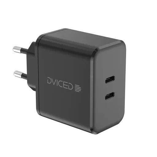 Dviced fali töltő 65W GaN 2 USB-C EU kábellel - Fekete