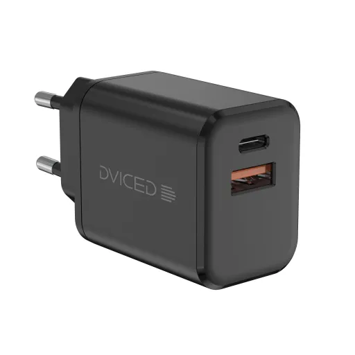 Dviced falra szerelhető töltő 35W GaN 1 USB-A, 1 USB-C EU - Fekete