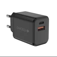 Dviced fali töltő 35W GaN 1 USB-A, 1 USB-C EU kábellel - Fekete