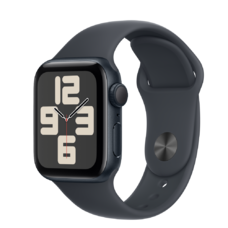 Apple Watch SE2 v3 GPS 40mm Éjféli Alumínium Tok Éjféli Sport Szíjjal - M/L