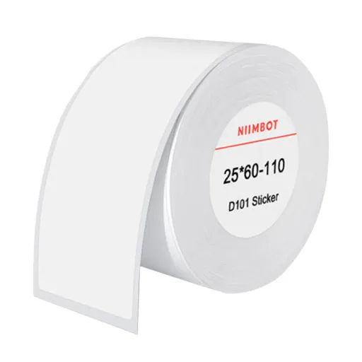 Niimbot hőpapír címkék 25x60 mm, 110 db (Fehér)