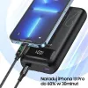 Powerbank 20000mAh 22.5W Kijelzővel + PD/iPhone Kábelek Lightning AWEI (P169K) fekete - 1. kép