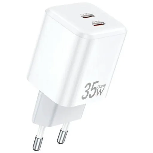 AWEI nice. network. PD65-EU 35W 2x USB-C fehér/fehér GaN