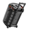 HOCO vezeték nélküli hangszóró dancer kültéri karaoke + 2x vezeték nélküli mikrofon LED Winner HA5 fekete (+ FBT, TF, USB, AUX) - 1. kép