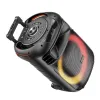 HOCO vezeték nélküli hangszóró dancer kültéri karaoke + 2x vezeték nélküli mikrofon LED Winner HA5 fekete (+ FBT, TF, USB, AUX) - 2. kép