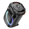 HOCO vezeték nélküli hangszóró dancer kültéri karaoke + 2x vezeték nélküli mikrofon LED Winner HA5 fekete (+ FBT, TF, USB, AUX) - 3. kép