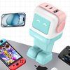 Ugreen Nexode RG (Robot GaN) hálózati töltő, 2x USB-C + USB, 65W (rózsaszín - kék) - 1. kép