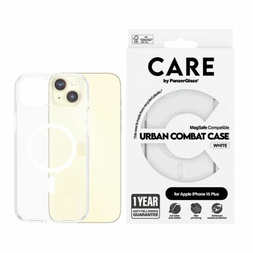 CARE by PanzerGlass Urban Combat tok MagSafe iPhone 15 Plus - Fehér CARE by PanzerGlass Urban Combat tok MagSafe iPhone 15 Plus - Fehér