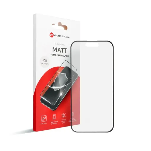 Forcell Matt üveg - iPhone 15 Pro Max fekete üvegfólia