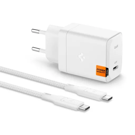 Spigen Arcstation Pro Gan-651 1-port Hálózati Töltő 65w + Type-c Kábel Fehér