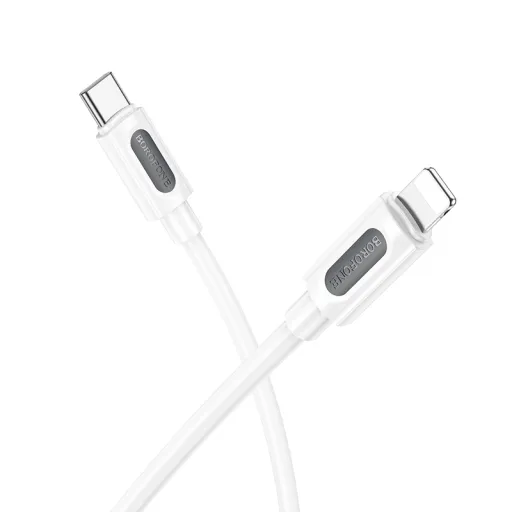 Borofone kábel BX114 Structure - Type C - Lightning - PD 27W 1 méter fehér
