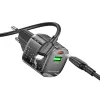 Borofone fali töltő BN17 Sunlight - USB + Type C - QC 3.0 PD 20W 3A Type C - Lightning kábellel fekete - 2. kép