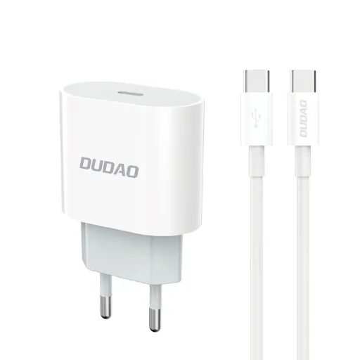 Dudao A14EUC PD 20W USB-C Fali Töltő Kábellel - Fehér