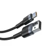 USB/USB-Type C/ Lightning kábel 18W 2,4A 480 Mbps 1,2m szürke Baseus Cafule Nylon harisnyázott (CATKLF-ELG1) - 0. kép