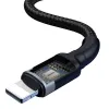 USB/USB-Type C/ Lightning kábel 18W 2,4A 480 Mbps 1,2m szürke Baseus Cafule Nylon harisnyázott (CATKLF-ELG1) - 1. kép