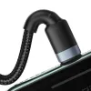 USB/USB-Type C/ Lightning kábel 18W 2,4A 480 Mbps 1,2m szürke Baseus Cafule Nylon harisnyázott (CATKLF-ELG1) - 3. kép
